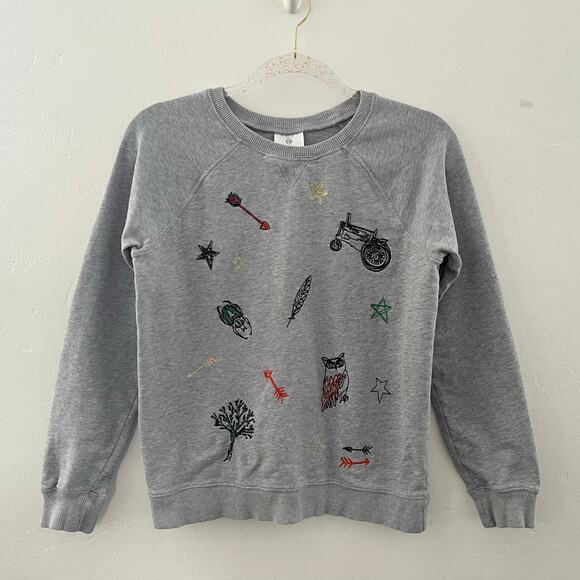 Hanna Andersson Kids Embroidered Sweatshirt Pullover Outdoors Nature Size 150/12 - Picture 3 of 13